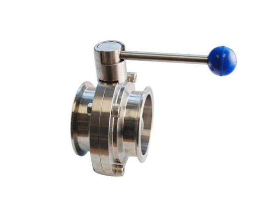 Bom preço Válvula de borboleta de aço inoxidável lustrada da braçadeira DN10 de TP3016L tri on-line