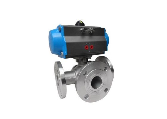 Bom preço Única válvula atuada pneumática ativa de 3 maneiras, ISO5211 pneumático sobre fora da válvula on-line