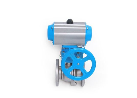 Bom preço Válvula de bola atuada pneumática da flange do dobro DIN3337 on-line