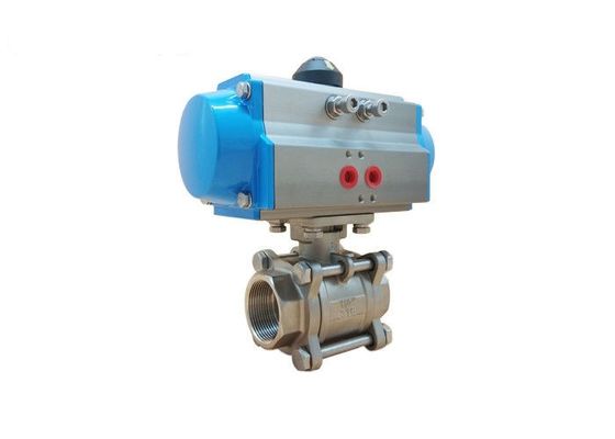 Bom preço Válvula de bola atuada pneumática de 3PC 1000WOG BSPT on-line